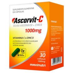 Vitamina C e Zinco Ascorvit C 1000mg 30 Cápsulas Maxinutri