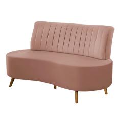 Sofá Decorativo 1,60M 2 Lugares Katara Veludo Rosê
