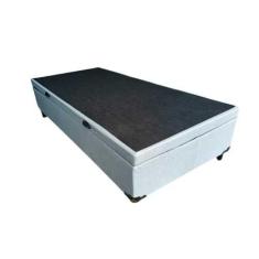 Cama Box Baú Solteiro Linhão Cinza Com Pistão A Gás