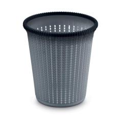 Cesto Lixeira Redonda Trançado de Plástico Decorativo Duo-Color - KOPE