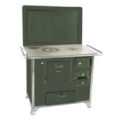 Fogão a Lenha Tradicional 02 Venâncio Gabinete com Tampa Verde 2getvd