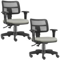 Kit 02 Cadeiras Giratórias Zip L02 Executiva Ergonômica Escritório Sue