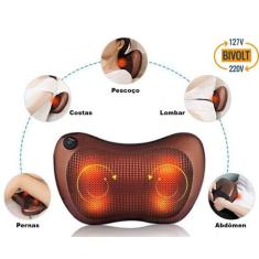 Massageador Elétrico Shiatsu Lombar Pescoço Pés Relax Rotatória Infrav