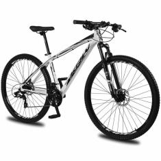 Bicicleta Aro 29 KRW Alumínio Shimano TZ 24 Velocidades Freio Hidráulico Suspensão Mountain Bike KR8-Unissex