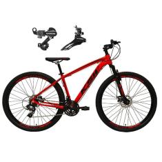  Bicicleta Aro 29 Ksw Xlt Alumínio 24v Câmbios Shimano Garfo Suspensão - Vermelho