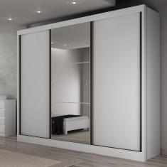 Guarda Roupa Casal com Espelho 3 Portas 6 Gavetas Soberano Novo Horizonte Branco