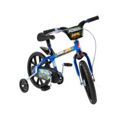 Bicicleta Infantil Power Game Azul Aro 14 Bandeirante 3047