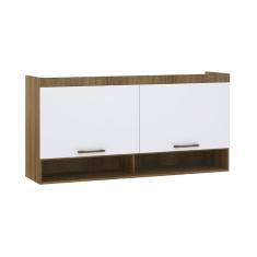 Armário Aéreo Maleiro Modulado 165cm 2 Portas Basculantes Paris Avelã Pf Com Branco Pf