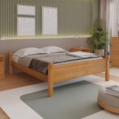 Cama Queen Turca Curva 170cm em Madeira Maciça Amêndoa/Mel