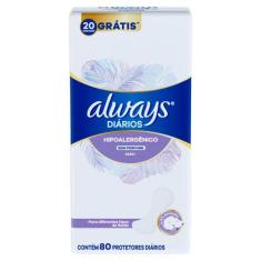 Protetor Diário Always Diários Sem Perfume 80 Unidades