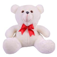 Urso Panda Teddy De Pelúcia Tamanho 37cm Com Laço Cetim - Pandora Baby