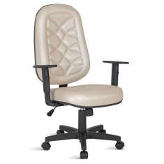Cadeira Presidente para Escritório c/costura Linha Bari Bege - Design 