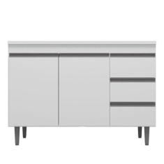 Balcão De Cozinha Andréia Com Tampo 100 Cm Branco - Ajl - AJL MÓVEIS