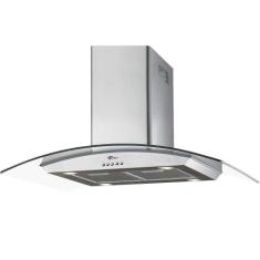 Coifa De Ilha Island Inox 90cm Com Vidro Fischer, 110V, Inox
