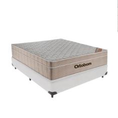 Cama + Box Airtech Colchão Ortobom Viúva 128cm SpringPocket, Branco