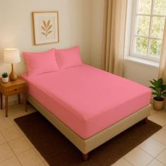 Jogo De Lençol Simples Casal Micro Percal 3 Peças Cama Box Elastico Ho