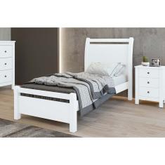 Cama Solteiro Reali Branco - Lopas