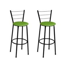 Kit 2 Banquetas Alta Banco Com Encosto Para Bancada Cozinha Bar Balcão