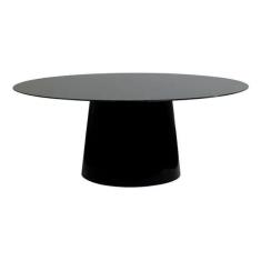 Mesa de Jantar Cone Oval 160x90cm Laqueada Preto