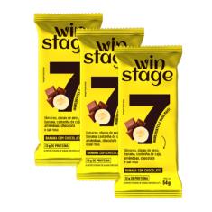 Kit 3X: Barra de Proteína Banana com Chocolate WinStage 54g