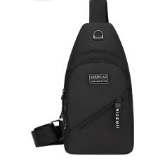 BOLSA MOCHILA IMPERMEÁVEL TRANSVERSAL CROSSBODY POCHETE DE PEITO PORTÁTIL ALÇA ÚNICA AJUSTÁVEL-Unissex