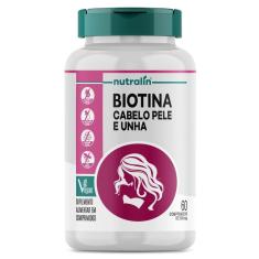 Biotina Vegana 60 Comp Nutralin Para Cabelos Pele E Unha