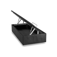 Cama Box Baú Ortobom Nobuck Cinza Solteiro 88