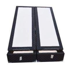 Base Box Baú Blindado Casal Bipartido AColchoes Poliéster Preto 49x138x188