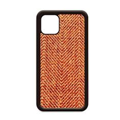 Capa de tecido marrom linho abstrata para iPhone 12 Pro Max para Apple Mini Mobile Case Shell