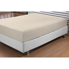 Lençol Avulso 100% Algodão 200 Fios Casal Affetto Bege Têxtil Lar 1 peça