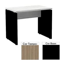 Mesa de Escritório Pé Painel Pe25 em Mdp 170 x 70 cm Cor Noce Naturalle e Base Preta