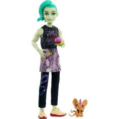 Boneca moderna Monster High Deuce Gorgon com animal de estimação e acessórios