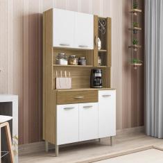 Armário De Cozinha Compacta 6 Portas 1 Gaveta Golden - Freijó-supremo-cp-ripado Freijó Freijó-supremo-cp-ripado Freijó