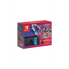 Console Nintendo Switch Com Neon Blue E Neon Red Joy-Con Hac-001 + Mario Kart 8 Deluxe