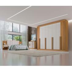 Guarda Roupa Casal 8 Portas 8 Gavetas - Daymont Ripado-Cinamomo/Off Wh