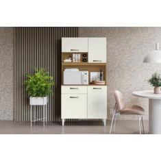 Cozinha Compacta 4 Portas 1 Gaveta Roma Atacama Off White - Aramóveis