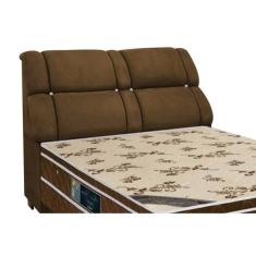 Painel de Cama Box Estofada Queen Imperador Suede Marrom Chocolate - Simbal