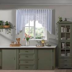 CORTINA CASCATA CLASSICA BRANCA TULIPINHAS 3,00M X 1,00M