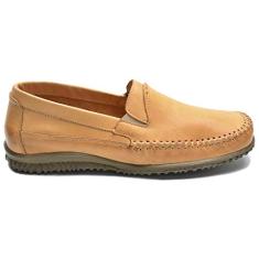 Sapatilha Masculina Casual de Couro Bege (41)