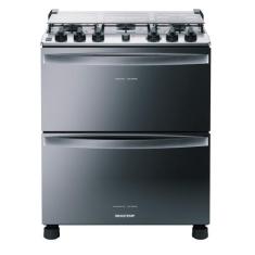 Fogão a Gás de Piso 5 Bocas Duplo Forno BFD5NCR Brastemp, Prata, 110V