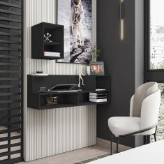 Escrivaninha Suspensa Tok Belaflex Preto Fosco