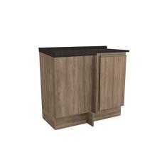 Balcão De Cozinha Modulado Maxxi G748 Canto Reto 1 Porta C/tampo 80cm Nogal/preto Brilho - Kappesberg