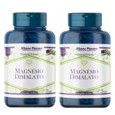 Combo 2 Potes De Magnésio Dimalato 500 Mg 60 Cápsulas - Alkans