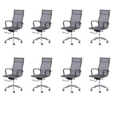 Kit 8 Cadeiras Escritorio Presidente Esteirinha Tela Mesh 3303 - Espre