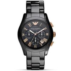 Relógio Empório Armani Ar1410 Cerâmica Preto/Rose-Masculino