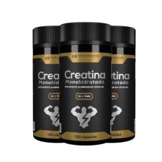 3x creatina monohidrata 3g pure 120caps 1550mg hf suplements
