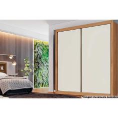 Guarda Roupa Casal Zurique 2 Portas de Correr 4 Gavetas Madeira Off White, Peroba Europa