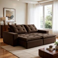 Sofá 4 Lugares Retrátil e Reclinável Super Pilow 200cm Paris Veludo - 