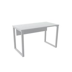 Mesa de Escritório Pé Tubular PE25 em MDP 90 x 60 cm Branca com Base Branca