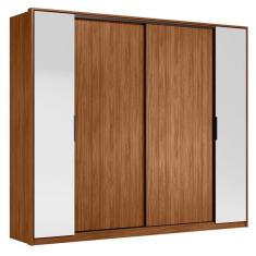 Guarda Roupa Casal Laredo Nogueira Touch Flex com Espelho Demóbile - Demartêz